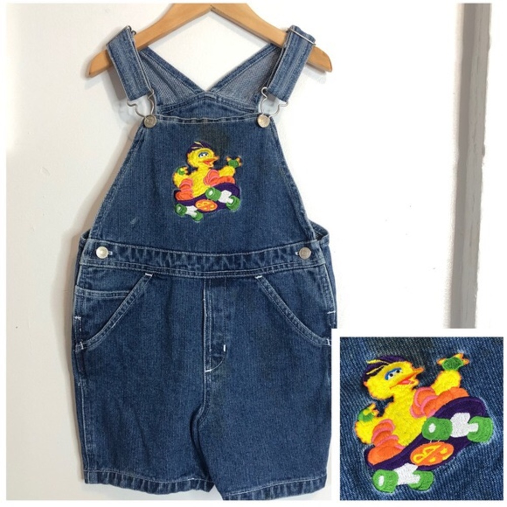 Vintage Sesame Street Big Bird Youth Overalls 5T